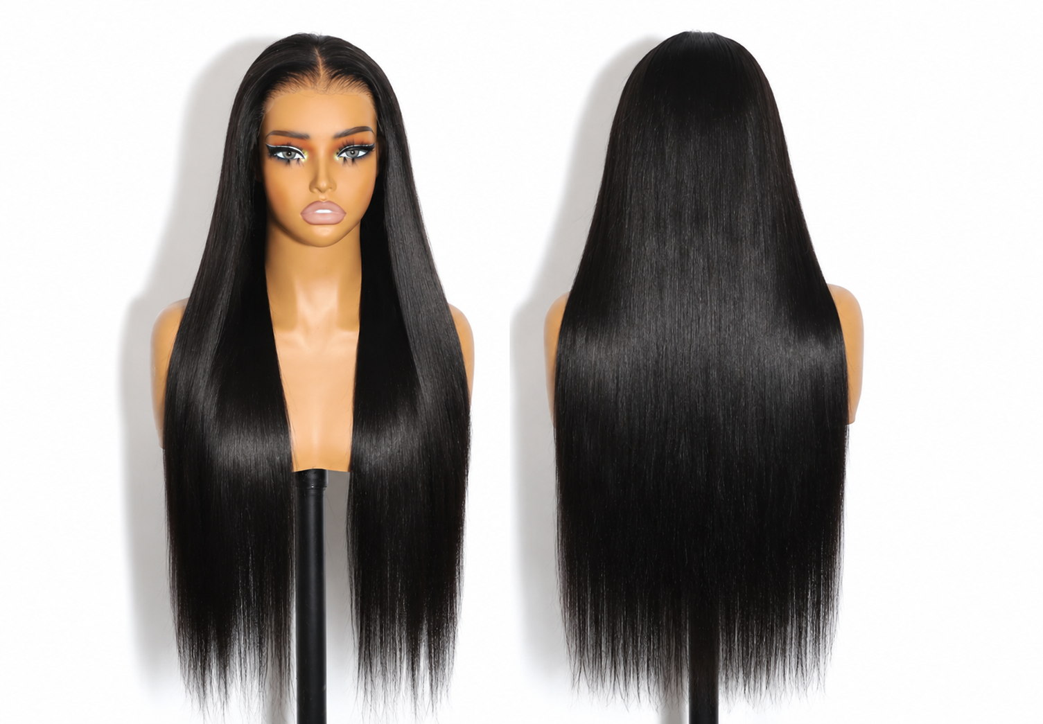 13*6 HD Lace Frontal Wig Human Hair Straight 1B