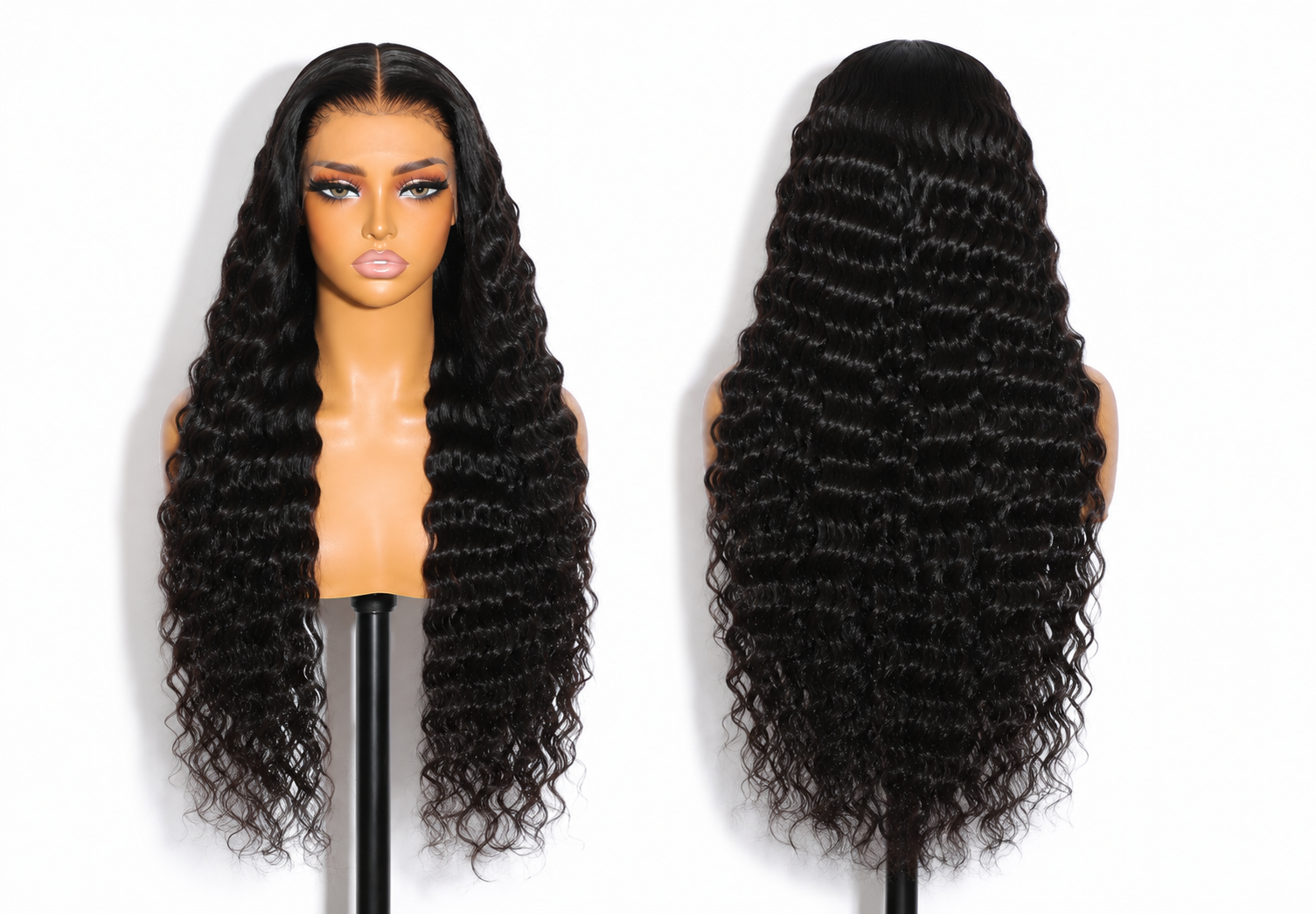 13*6 HD Lace Frontal Wig Human Hair Deep Wave 1B